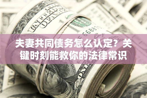 济南夫妻共同债务怎么认定？关键时刻能救你的法律常识